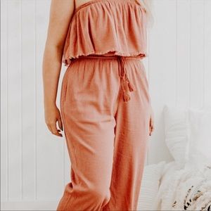 Aerie Pink Strapless Romper